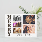 メリーモダンクリスマスタイポグラフィ5 Photo Collage シーズンカード (スタンド正面)