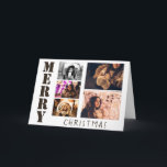 メリーモダンクリスマスタイポグラフィ5 Photo Collage シーズンカード<br><div class="desc">メリーモダンクリスマスタイポグラフィ5 Photo Collage Holiday Card.メッセージと挨拶スタイリッシュの付いたモダンクリスマスの写真カード。5モダン枚のコラージュで休日の写真カード – Instagramの写真を使用できる。メッセージを背面に表示する。人素晴らし間や家族の独身のクリスマスの挨拶。</div>