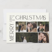 メリーモダンクリスマスタイポグラフィ5 Photo Plaid シーズンカード (正面)