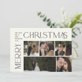 メリーモダンクリスマスタイポグラフィ5 Photo Plaid シーズンカード (スタンド正面)