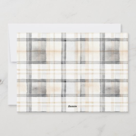 メリーモダンクリスマスタイポグラフィ5 Photo Plaid シーズンカード (裏面)