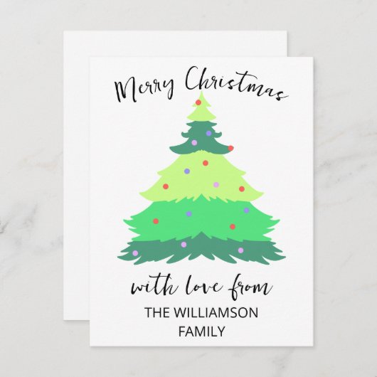 メリーモダンクリスマスツリーの苗字 シーズンカード (正面/裏面)