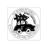 メリーモダンクリスマスツリーカー差出人住所 ラバースタンプ (インプリント)