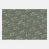 メリーモダンクリスマスツリーグリーン ラッピングペーパーシート (正面)