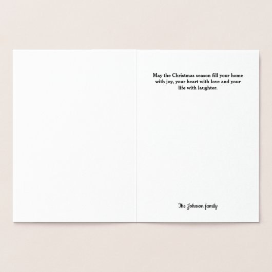 メリーモダンクリスマスツリースターホリデーフォイルカード 箔カード (内部)