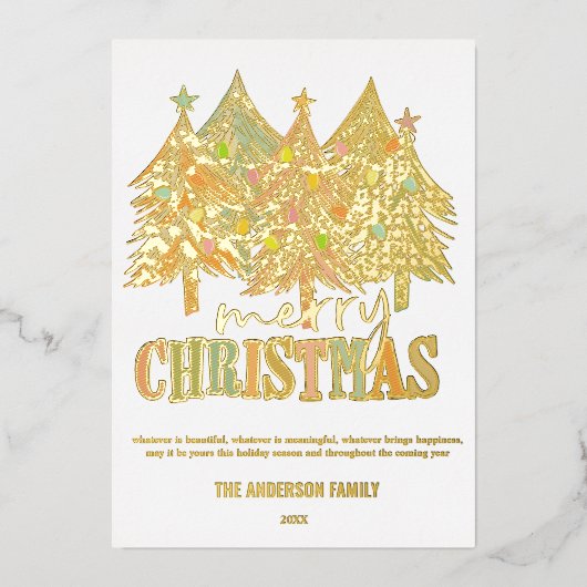 メリーモダンクリスマスツリーズ金箔カード 箔シーズンカード (正面)