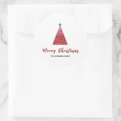 メリーモダンクリスマスツリーミニマリストホリデー ラウンドシール (バッグ)