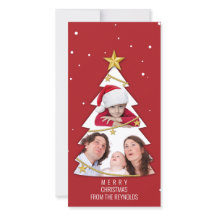 メリーモダンクリスマスツリー写真コラージュ赤