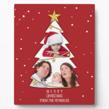 メリーモダンクリスマスツリー写真コラージュ赤