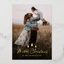 メリーモダンクリスマスツリーTrio 2写真金ゴールド