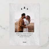 メリーモダンクリスマスツリーTrio 2写真金ゴールド 箔シーズンカード (裏面)