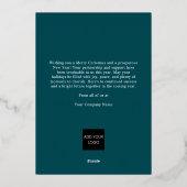 メリーモダンクリスマスティール(緑がかった色)のロ企業のゴ 箔シーズンカード (裏面)