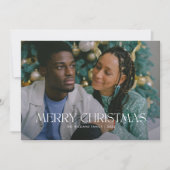 メリーモダンクリスマストレンディーシンプル家族の写真 シーズンカード (正面)