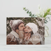 メリーモダンクリスマストレンディー一枚写真家族 シーズンカード (スタンド正面)