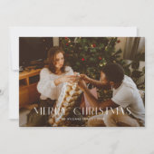 メリーモダンクリスマストレンディー一枚写真家族 シーズンカード (正面)