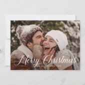 メリーモダンクリスマストレンディー一枚写真家族 シーズンカード (正面)