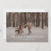 メリーモダンクリスマストレンディー一枚写真家族 シーズンカード (正面)