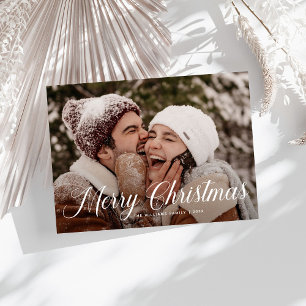 メリーモダンクリスマストレンディー一枚写真家族 シーズンカード