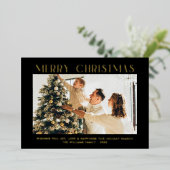 メリーモダンクリスマストレンディー一枚写真家族 箔シーズンカード (立ち正面)