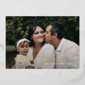 メリーモダンクリスマストレンディー写真家族 箔シーズンカード (正面)