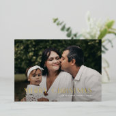 メリーモダンクリスマストレンディー写真家族 箔シーズンカード (立ち正面)