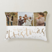 メリーモダンクリスマスフェイク金ゴールドと写真 アクセントクッション (裏面)