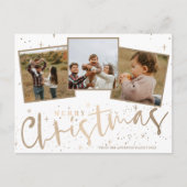 メリーモダンクリスマスフェイク金ゴールド3写真 ポストカード (正面)