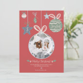 メリーモダンクリスマスフォトオーナメントイラストレーション シーズンカード (スタンド正面)