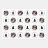 メリーモダンクリスマスフォトツリーパターン ラッピングペーパーシート (正面3)