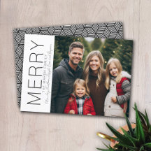 メリーモダンクリスマスフォト白黒ミニマル