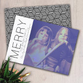 メリーモダンクリスマスフォト白黒ミニマル シーズンカード