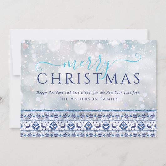 メリーモダンクリスマスフォークのパターン写真 シーズンカード (正面)