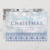 メリーモダンクリスマスフォークのパターン写真 シーズンカード (正面/裏面)