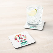 メリーモダンクリスマスフローラスタイリッシュ家族 コースター (右側)