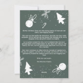 メリーモダンクリスマスプレゼントグリーンおもしろい4枚の写真 シーズンカード (裏面)