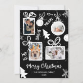メリーモダンクリスマスプレゼントブラックおもしろい4枚 シーズンカード (正面)