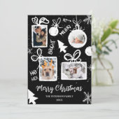 メリーモダンクリスマスプレゼントブラックおもしろい4枚 シーズンカード (スタンド正面)