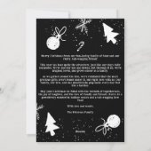 メリーモダンクリスマスプレゼントブラックおもしろい4枚 シーズンカード (裏面)