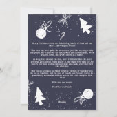 メリーモダンクリスマスプレゼントブルーおもしろい4枚の写真 シーズンカード (裏面)