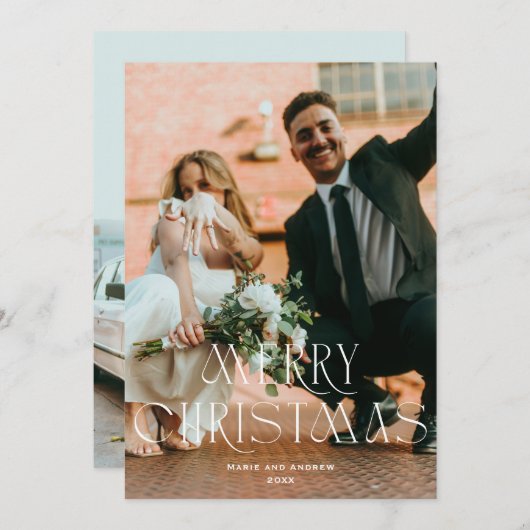 メリーモダンクリスマスホリデーデザイン シーズンカード (正面/裏面)