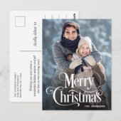 メリーモダンクリスマスホリデーPHOTOグリーティングポスト ポストカード (正面/裏面)