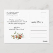 メリーモダンクリスマスホリデーPHOTOグリーティングポスト ポストカード (裏面)