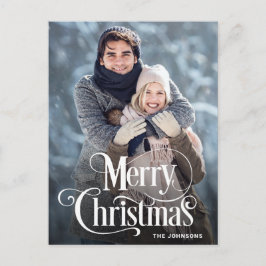 メリーモダンクリスマスホリデーPHOTOグリーティングポスト ポストカード