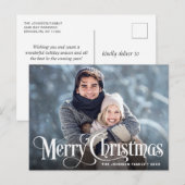 メリーモダンクリスマスホリデーPHOTOグリーティングポスト ポストカード (正面/裏面)