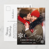 メリーモダンクリスマスホリデーPHOTOグリーティング ポストカード (正面/裏面)