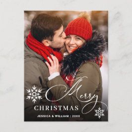 メリーモダンクリスマスホリデーPHOTOグリーティング ポストカード