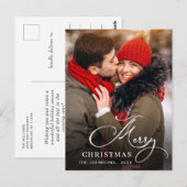 メリーモダンクリスマスホリデーPHOTOグリーティング ポストカード (正面/裏面)