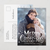 メリーモダンクリスマスホリデーPHOTOグリーティング ポストカード (正面/裏面)