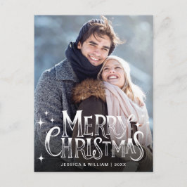 メリーモダンクリスマスホリデーPHOTOグリーティング ポストカード