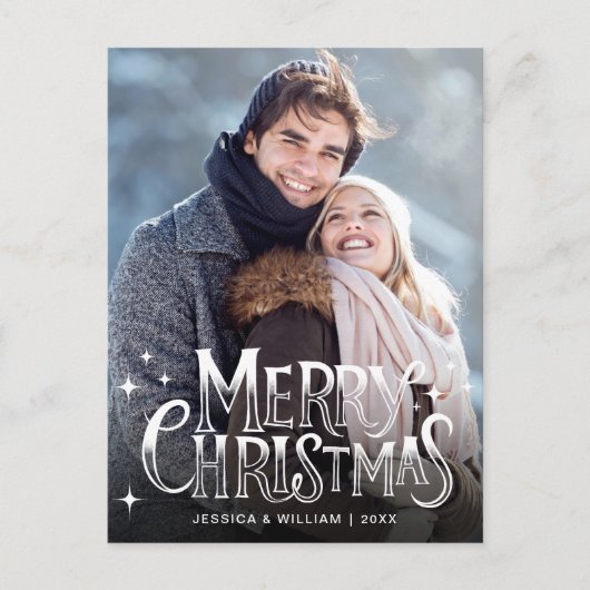 メリーモダンクリスマスホリデーPHOTOグリーティング ポストカード (正面)